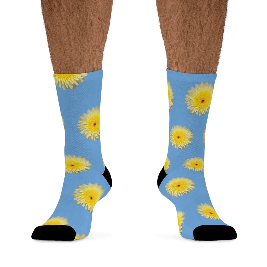 Desert Dandelion Eco-friendly Socks on Blue