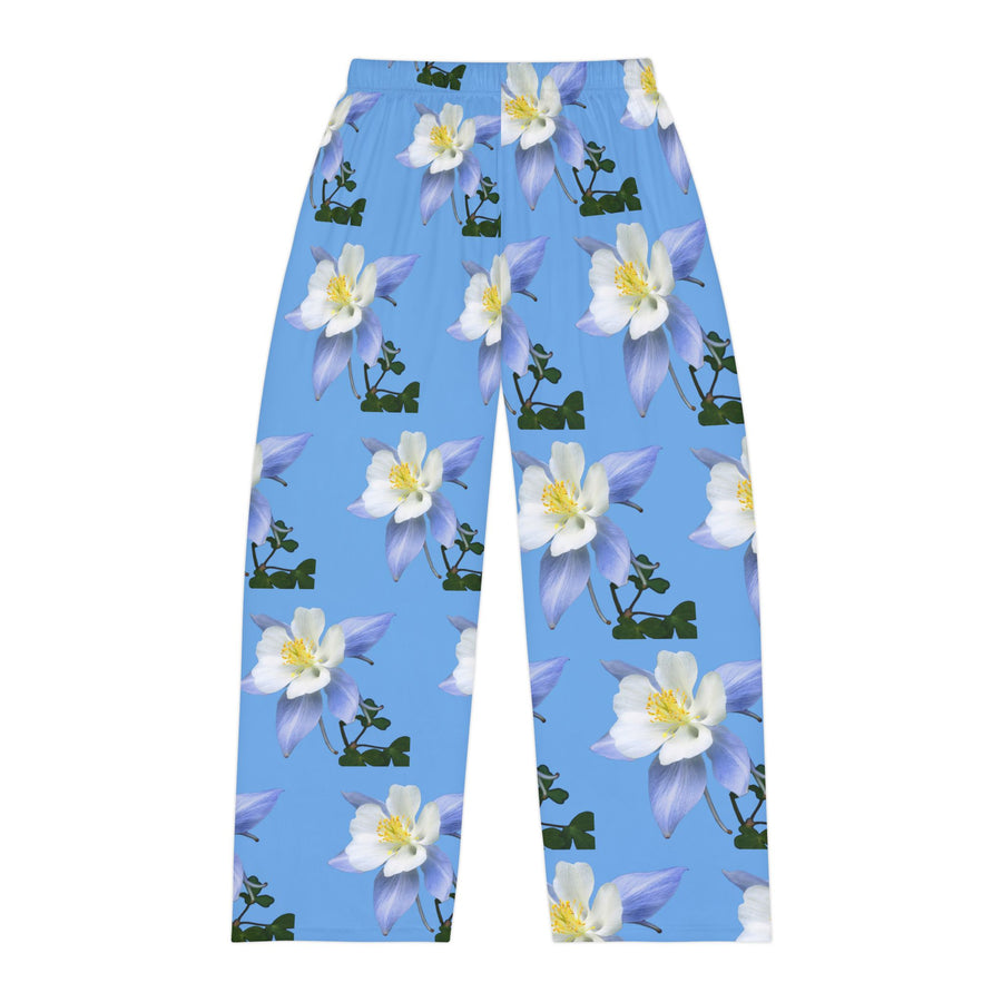 Wild Men's Pajama Pants - Colorado Columbine -  Light Blue