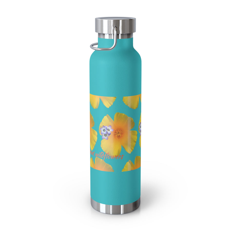 California Poppy & Bird's Eye Gilia Grid #2 Copper Vacuum Insulated Bottle, 22oz