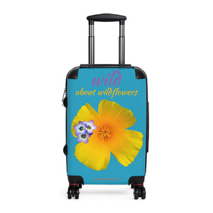 Suitcase - California Poppy & Gilia - Teal