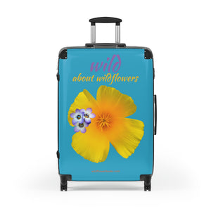 Suitcase - California Poppy & Gilia - Teal