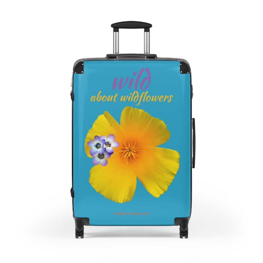 Suitcase - California Poppy & Gilia - Teal