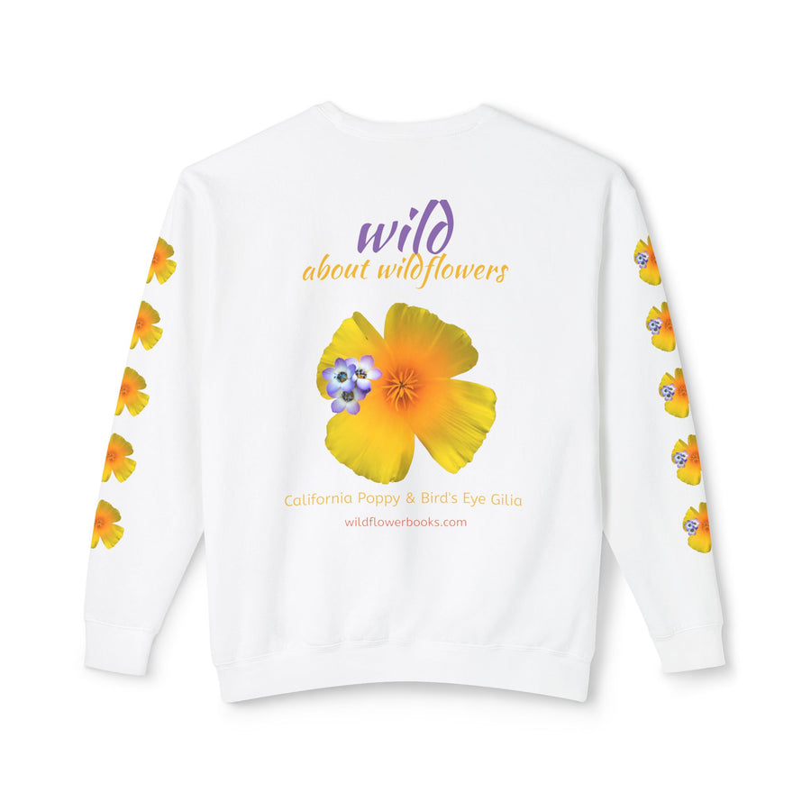 Sweatshirt California Poppy and Gilia Unisex Lightweight Crewneck