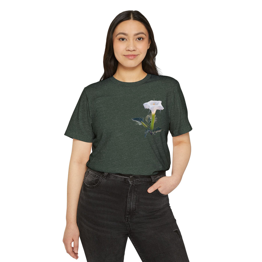 Sacred Datura Small Wildflower Unisex Recycled Organic T-Shirt