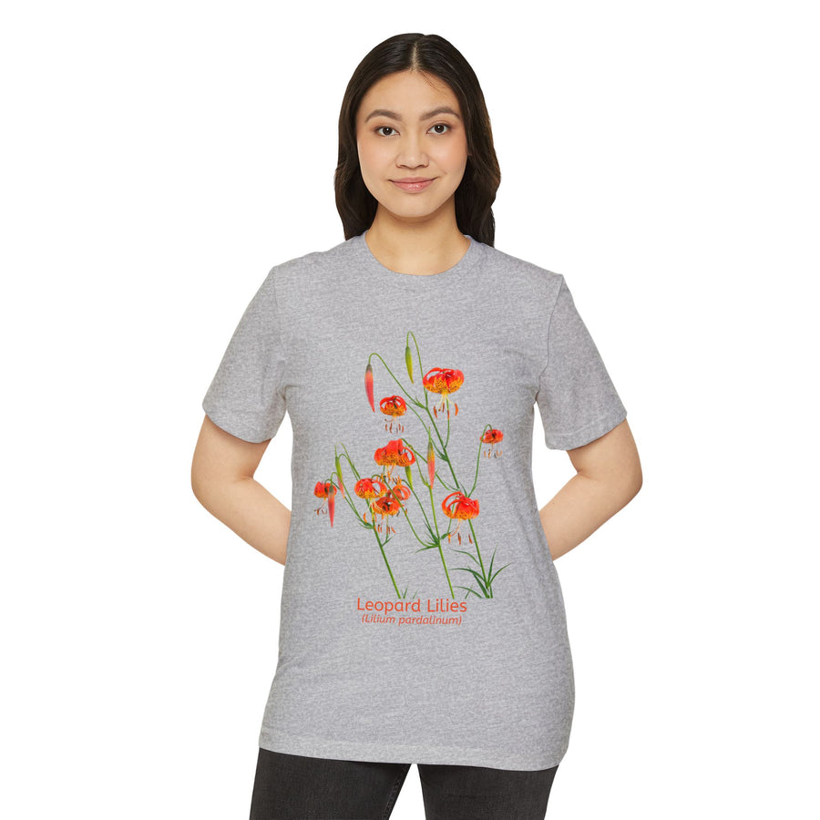 Leopard Lilies - Unisex Recycled Organic T-Shirt