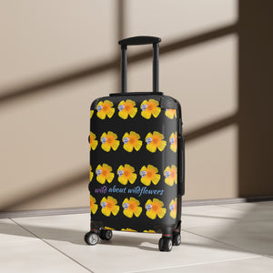 Suitcase - California Poppies & Gilias Black