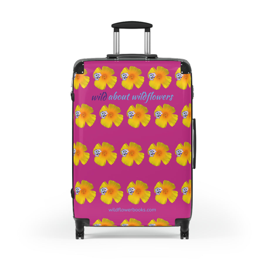 Suitcase - California Poppies & Gilias Pink