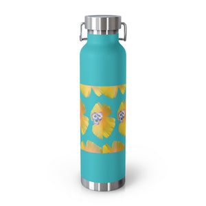 California Poppy & Bird's Eye Gilia Grid #2 Copper Vacuum Insulated Bottle, 22oz