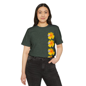 California Poppy & Bird's Eye Gilia Wildflower Stack Unisex Recycled Organic T-Shirt