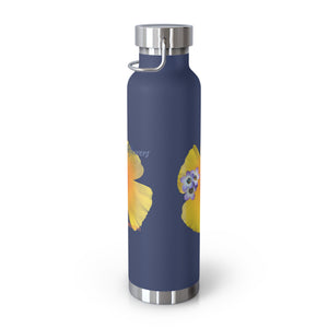 California Poppy & Bird's Eye Gilia Copper Vacuum Insulated Bottle, 22oz