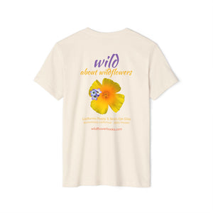 California Poppy & Bird's Eye Gilia Wildflower Stack Unisex Recycled Organic T-Shirt