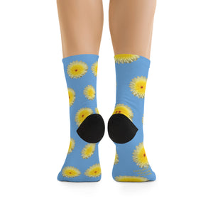 Desert Dandelion Eco-friendly Socks on Blue