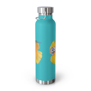 California Poppy & Bird's Eye Gilia Copper Vacuum Insulated Bottle, 22oz