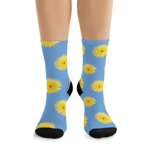 Desert Dandelion Eco-friendly Socks on Blue