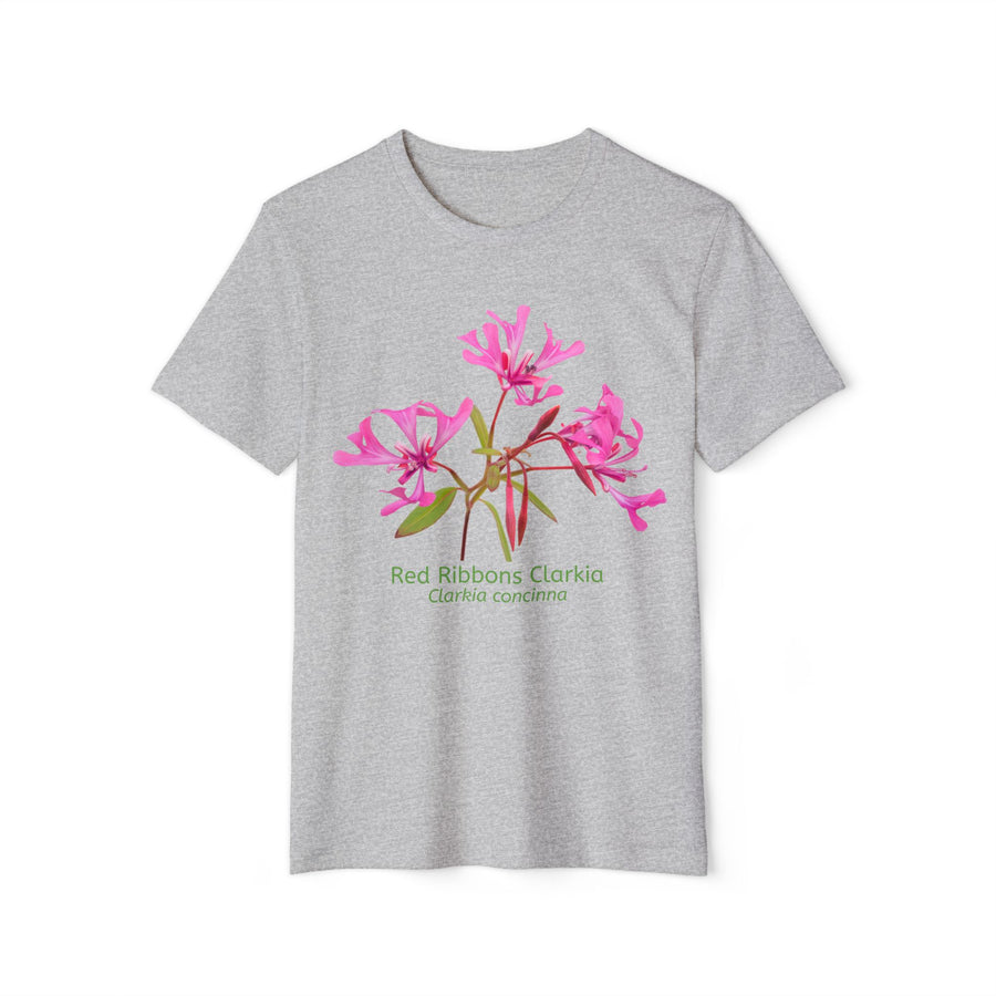 Red Ribbon Clarkia Wildflower Eco T-Shirt