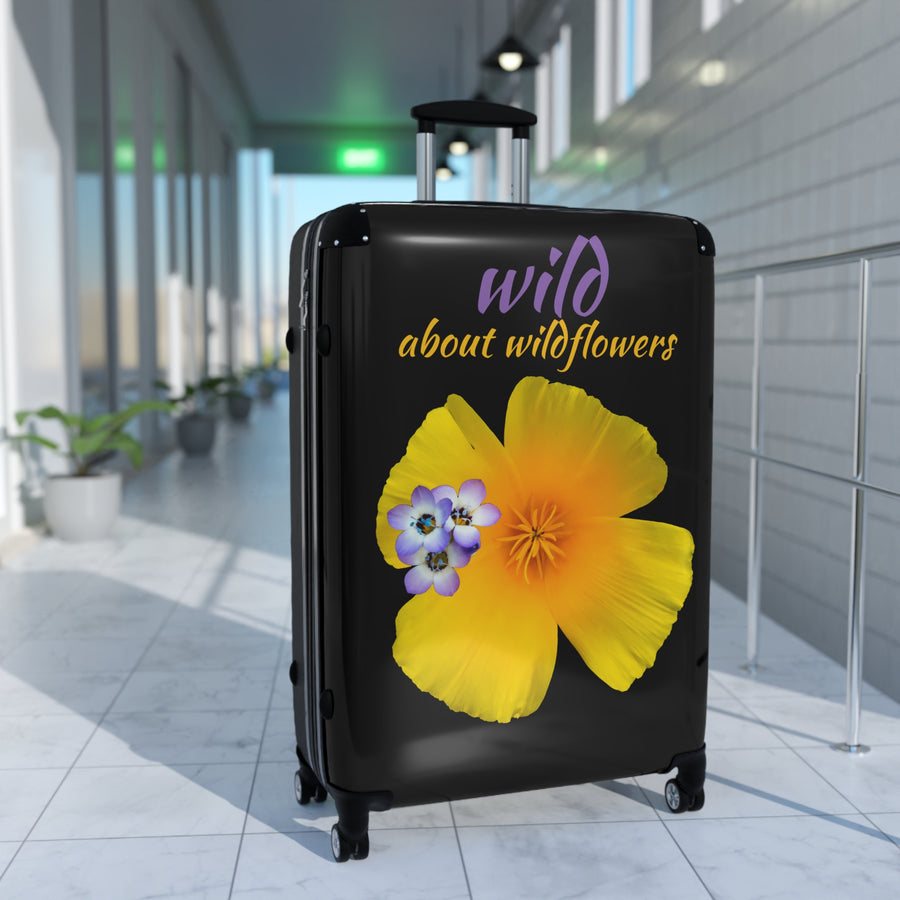 Suitcase - California Poppy & Gilia - Black