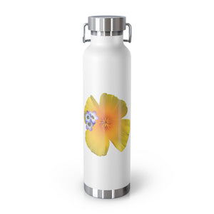 California Poppy & Bird's Eye Gilia Copper Vacuum Insulated Bottle, 22oz