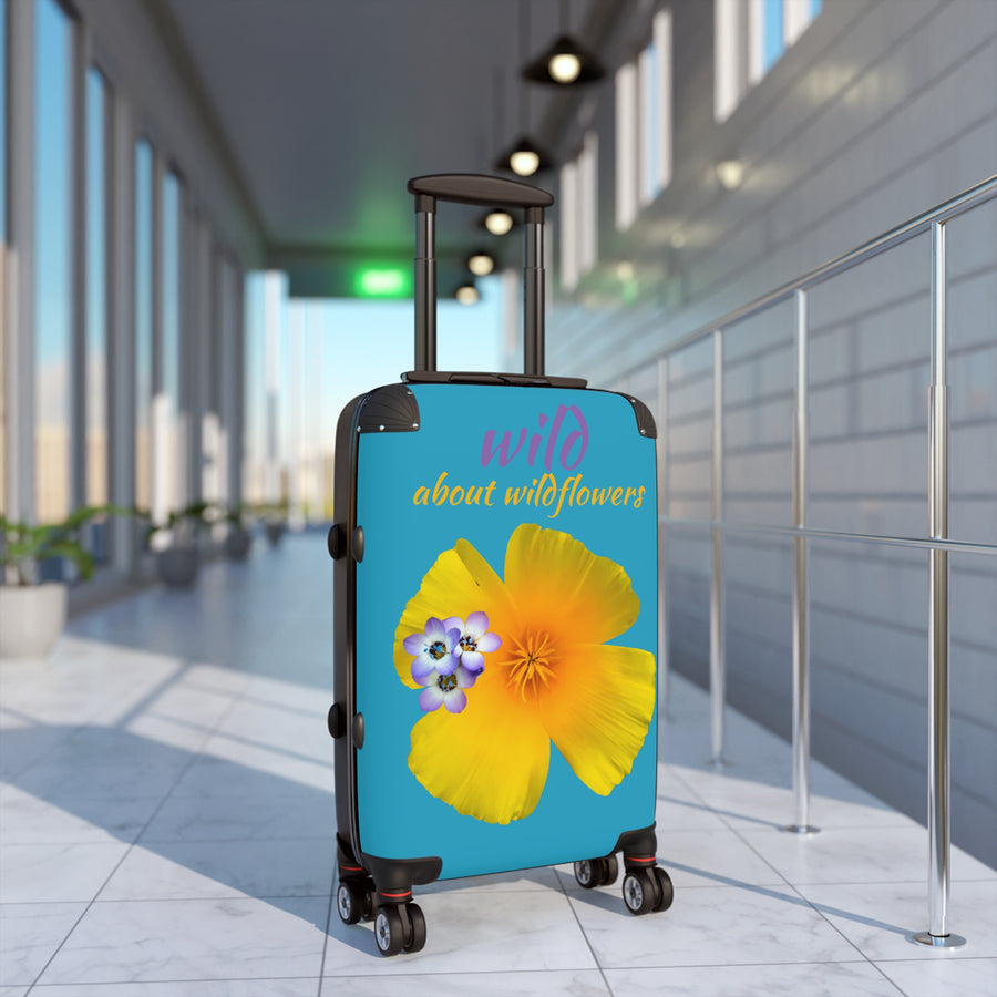 Suitcase - California Poppy & Gilia - Teal