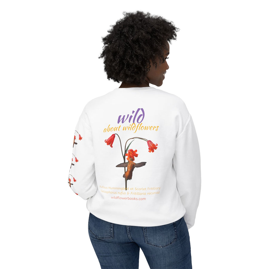 Sweatshirt - Rufous Hummingbird at Scarlet Fritillary Unisex Crewneck