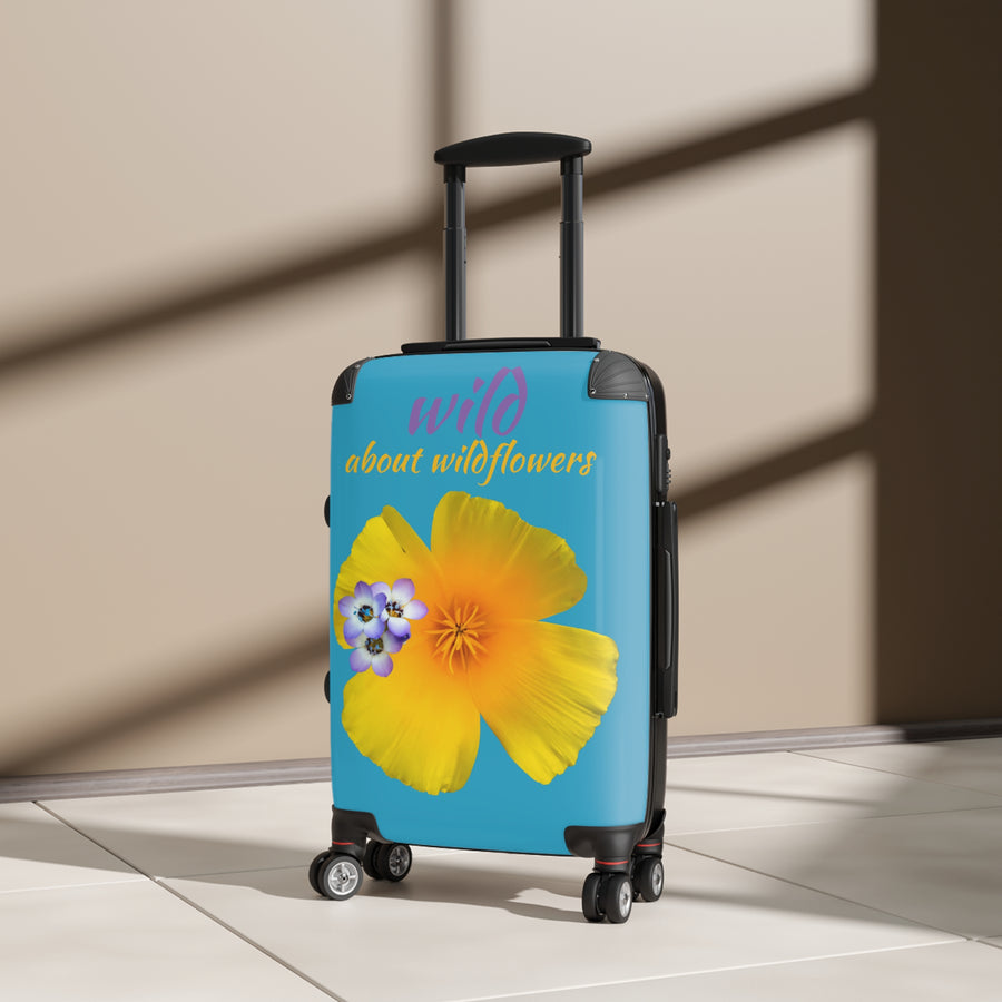 Suitcase - California Poppy & Gilia - Teal