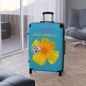 Suitcase - California Poppy & Gilia - Teal