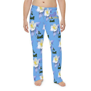 Wild Men's Pajama Pants - Colorado Columbine -  Light Blue