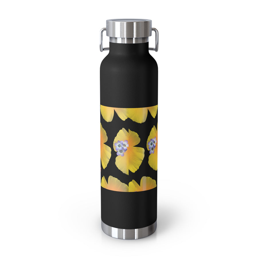 California Poppy & Bird's Eye Gilia Grid #2 Copper Vacuum Insulated Bottle, 22oz