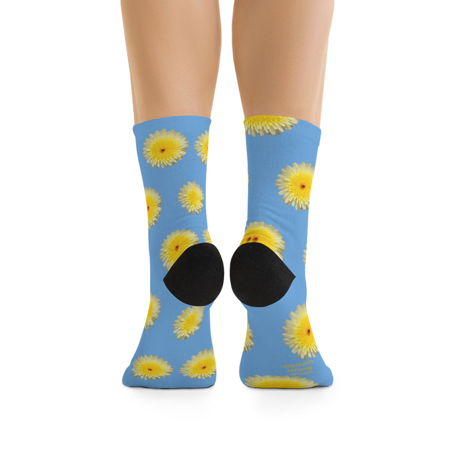 Desert Dandelion Eco-friendly Socks on Blue