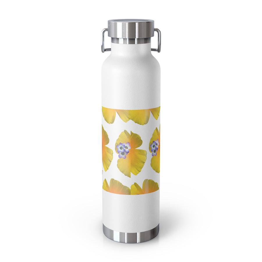 California Poppy & Bird's Eye Gilia Grid #2 Copper Vacuum Insulated Bottle, 22oz