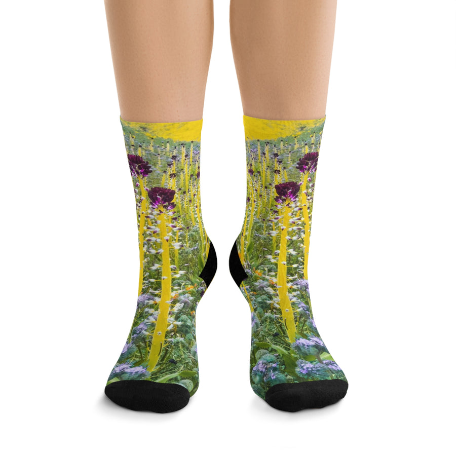 Desert Candle Wildflower Landscape Eco-friendly Socks