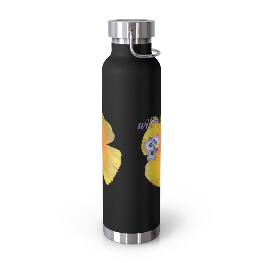 California Poppy & Bird's Eye Gilia Copper Vacuum Insulated Bottle, 22oz