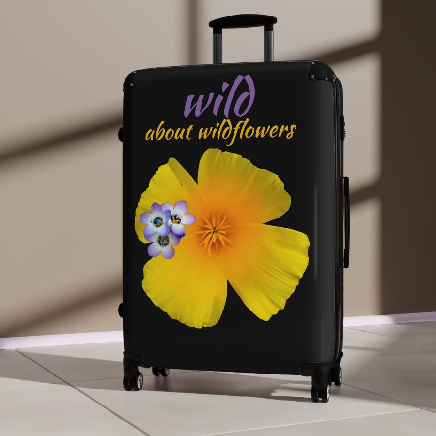 Suitcase - California Poppy & Gilia - Black