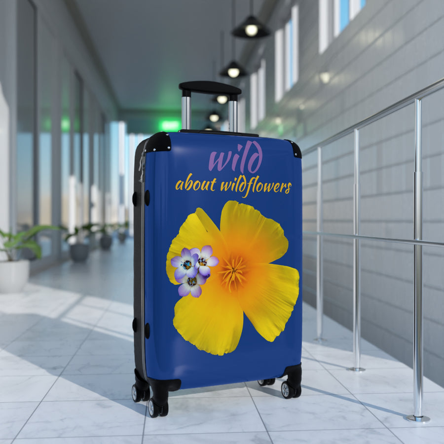 Suitcase - California Poppy & Gilia - Dark Blue