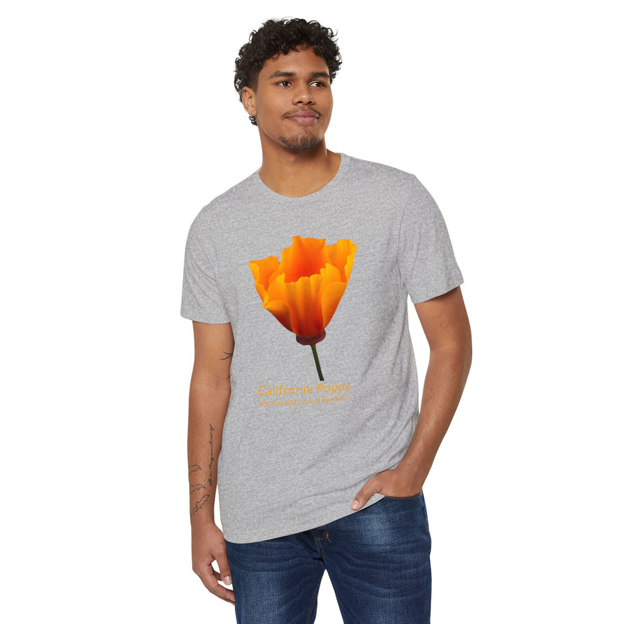 California Poppy Wildflower Unisex Recycled Organic T-Shirt