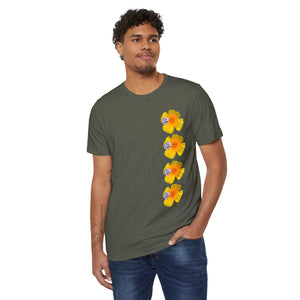 California Poppy & Bird's Eye Gilia Wildflower Stack Unisex Recycled Organic T-Shirt