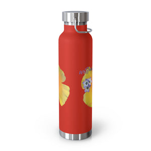 California Poppy & Bird's Eye Gilia Copper Vacuum Insulated Bottle, 22oz