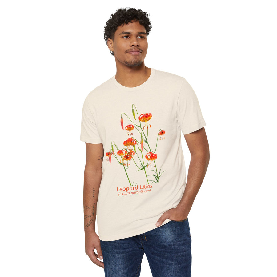 Leopard Lilies - Unisex Recycled Organic T-Shirt