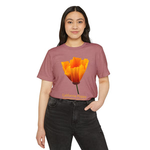 California Poppy Wildflower Unisex Recycled Organic T-Shirt