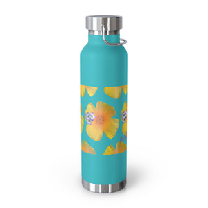 California Poppy & Bird's Eye Gilia Grid #2 Copper Vacuum Insulated Bottle, 22oz