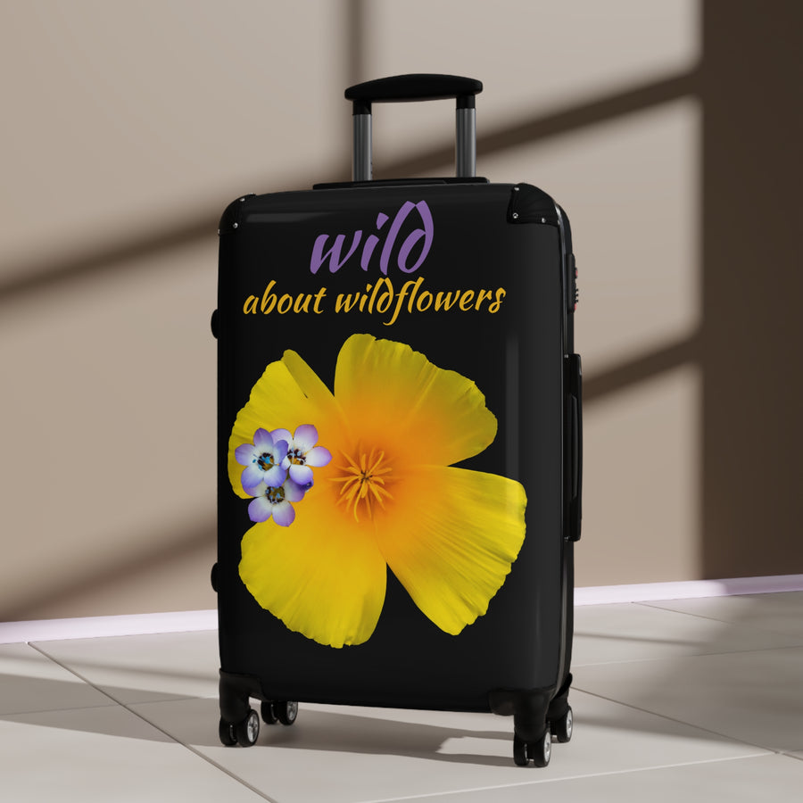 Suitcase - California Poppy & Gilia - Black