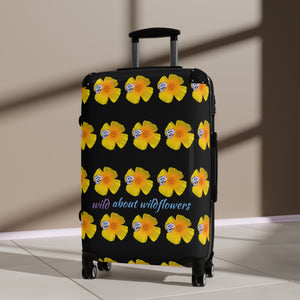 Suitcase - California Poppies & Gilias Black