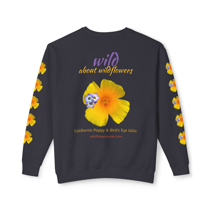 Sweatshirt California Poppy and Gilia Unisex Lightweight Crewneck