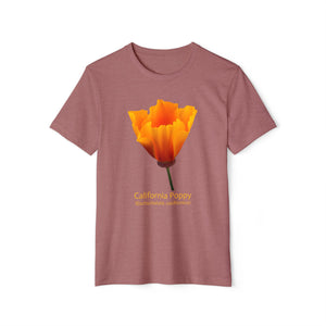 California Poppy Wildflower Unisex Recycled Organic T-Shirt