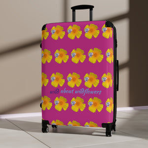 Suitcase - California Poppies & Gilias Pink