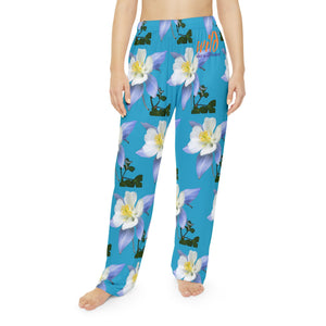 Wild Women's Pajama Pants - Colorado Columbine - Turquoise