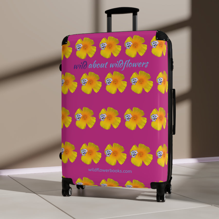 Suitcase - California Poppies & Gilias Pink