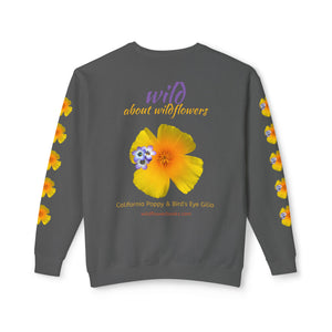 Sweatshirt California Poppy and Gilia Unisex Lightweight Crewneck