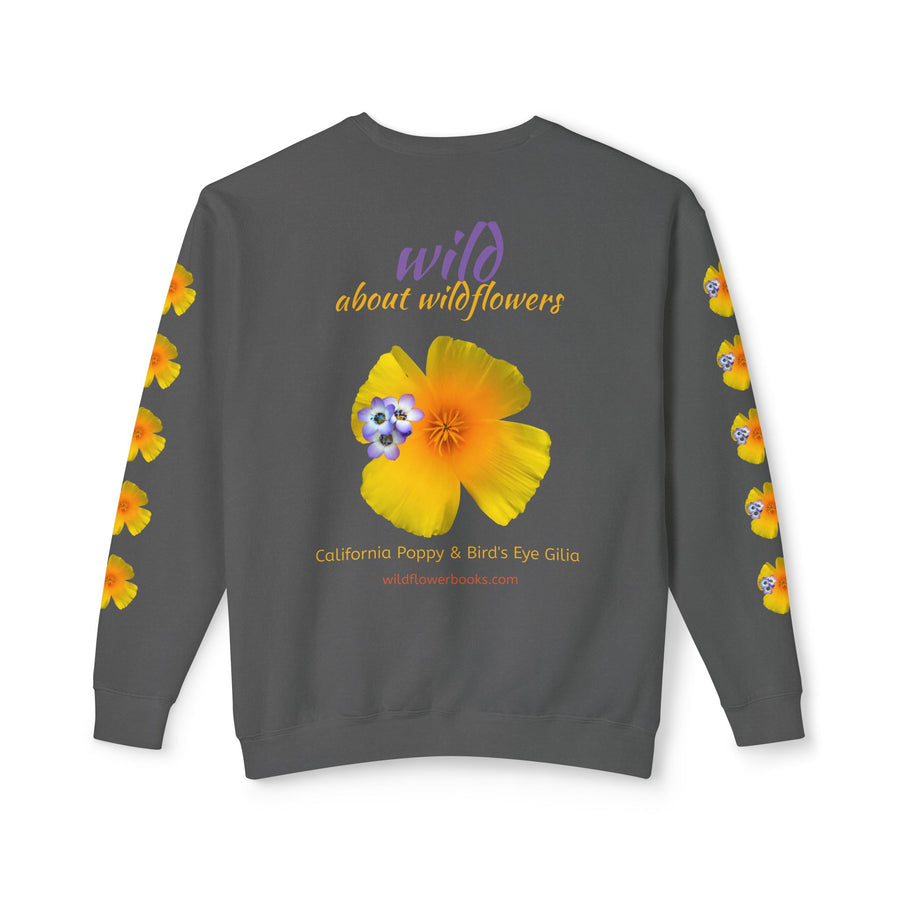 Sweatshirt California Poppy and Gilia Unisex Lightweight Crewneck