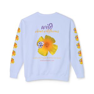 Sweatshirt California Poppy and Gilia Unisex Lightweight Crewneck