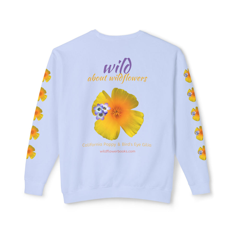 Sweatshirt California Poppy and Gilia Unisex Lightweight Crewneck